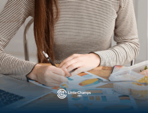 A woman doing a research about autism diet