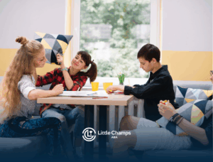 Teenagers with autism socializing together during ABA therapy