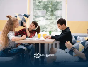 Teenagers with autism socializing together during ABA therapy