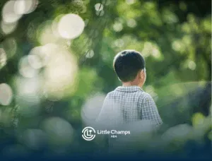 A kid with autism wandering alone outdoors