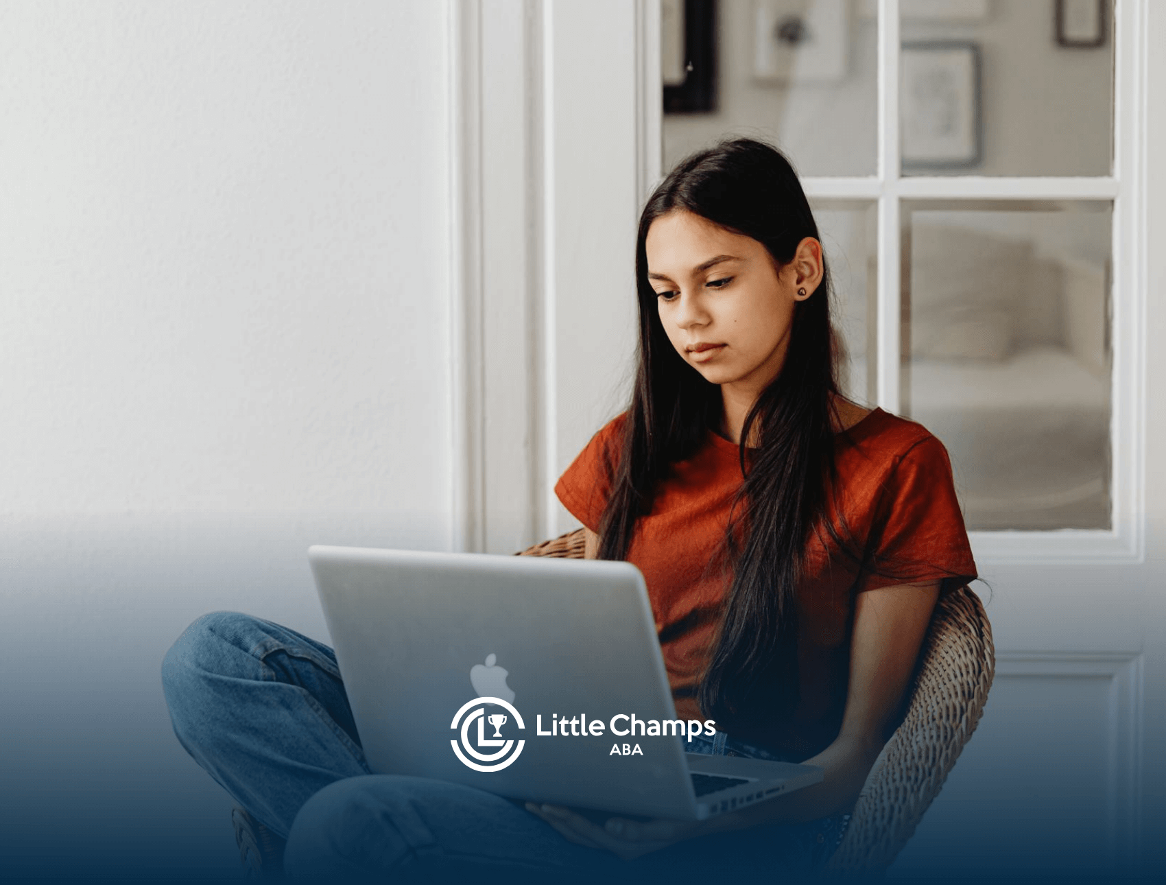 Autistic teen girl trying the online autism test at home in CO and cross-checking the symptoms she's experiencing.