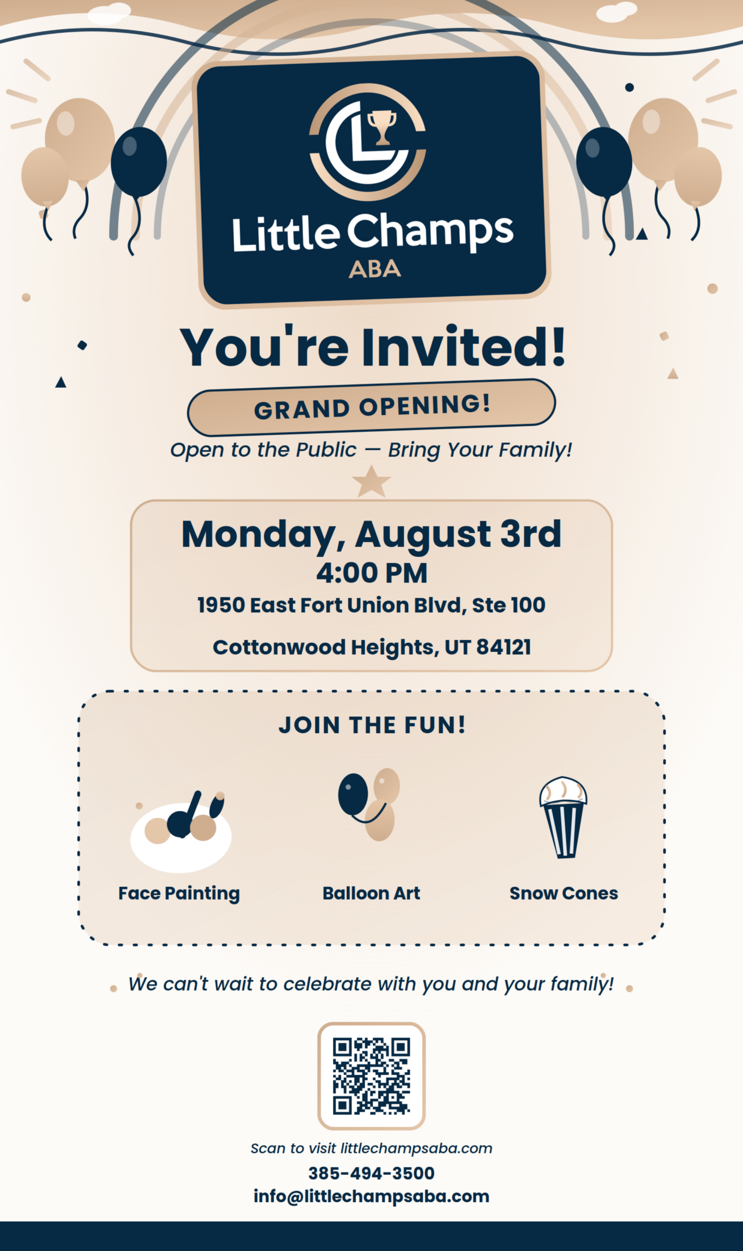 Little Champs ABA Grand Opening Invite