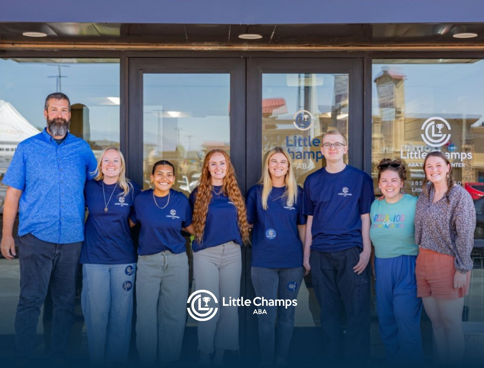 Little Champs ABA team outside the Cottonwood Heights therapy center.