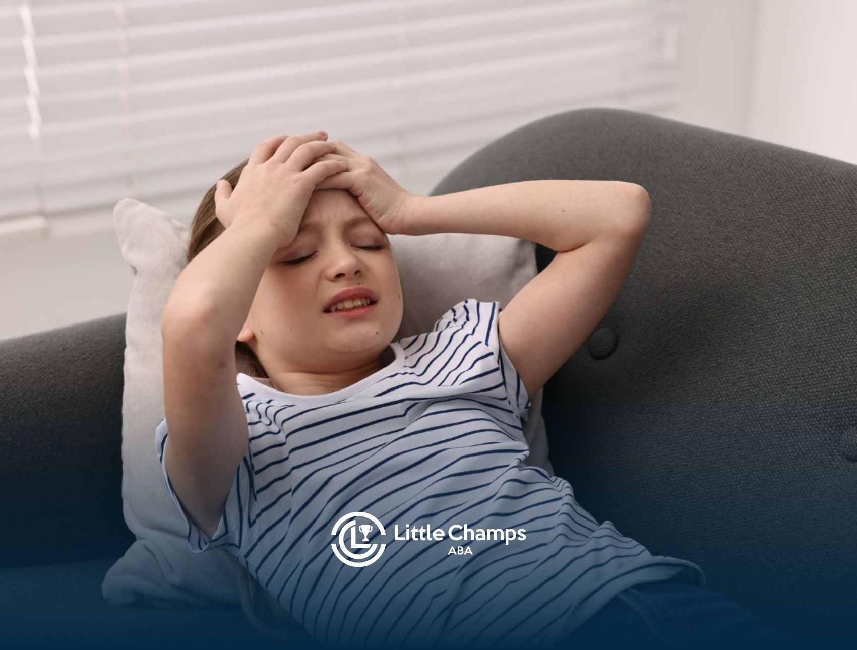 Autistic child feeling overwhelmed during a meltdown at home after school.